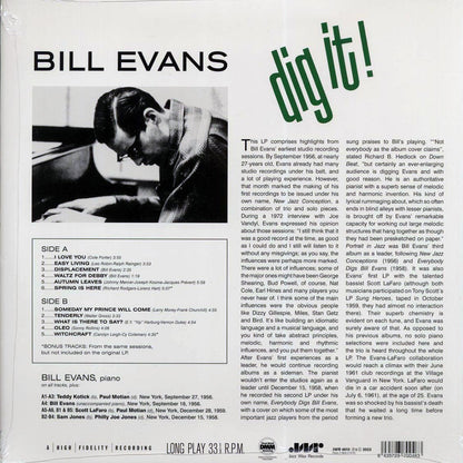 Bill Evans - Dig It! (+2 bonus tracks) (ltd. ed.) (180g) [New Vinyl Record LP]