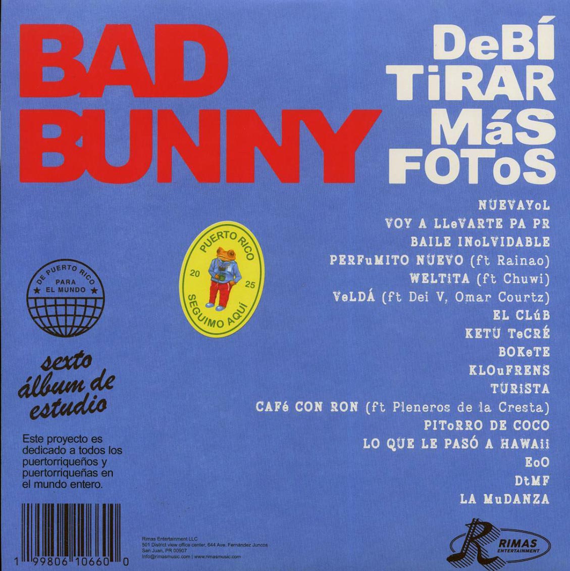 Bad Bunny - Debi Tirar Mas Fotos (2xLP) (white vinyl) [New Vinyl Record LP]