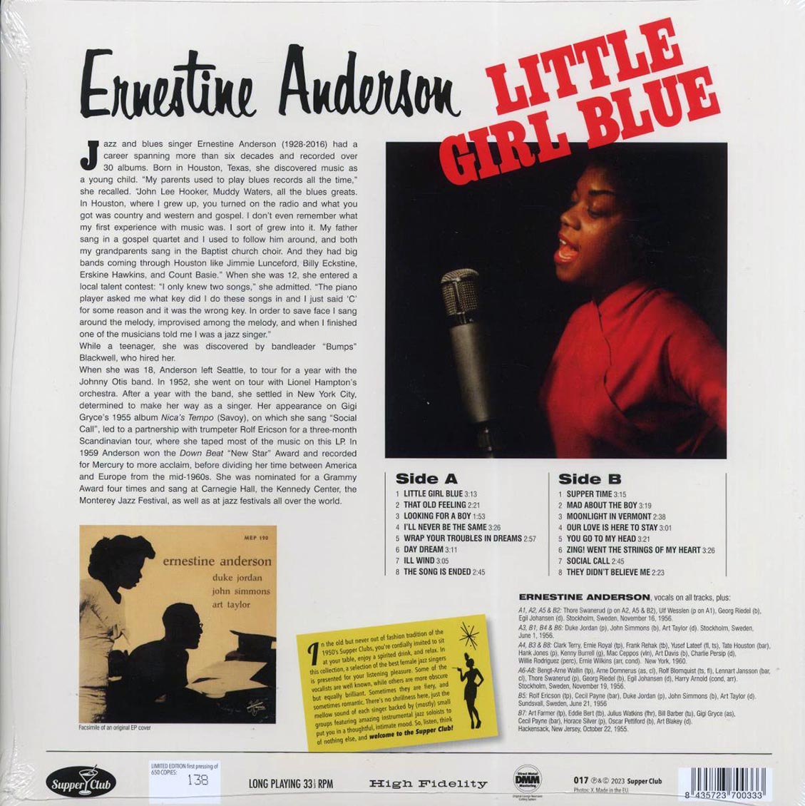 Ernestine Anderson - Little Girl Blue (180g) [New Vinyl Record LP]