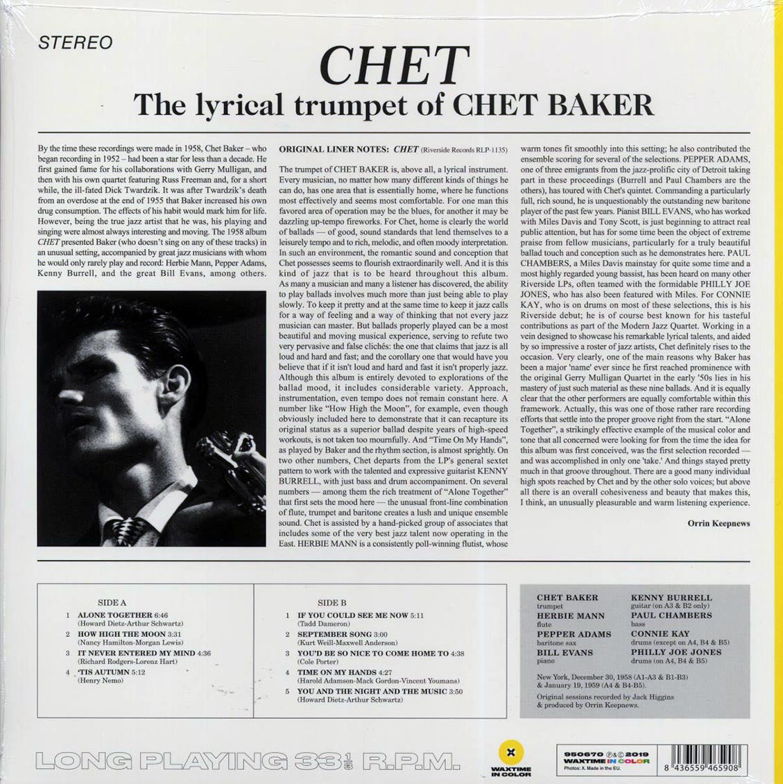 Chet Baker - Chet (ltd. ed.) (180g) (yellow vinyl) [New Vinyl Record LP]