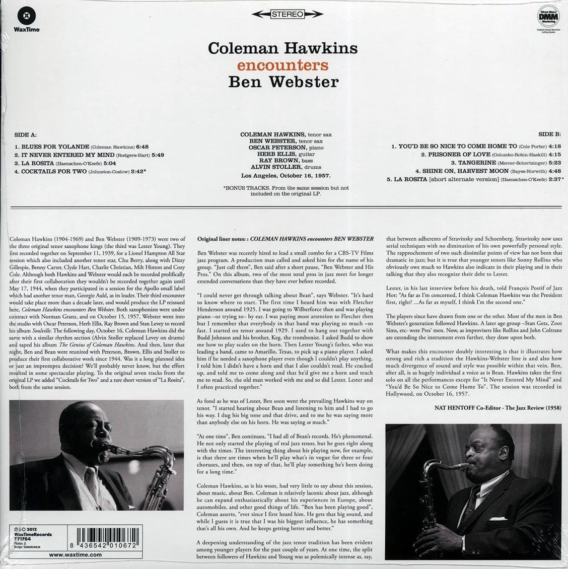Coleman Hawkins, Ben Webster - Coleman Hawkins Encounters Ben Webster (ltd. ed.) (180g) (remastered) [New Vinyl Record LP]
