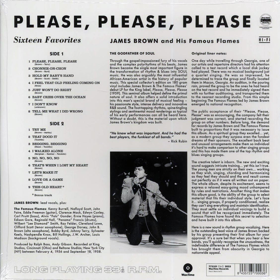 James Brown & The Famous Flames - Please, Please, Please (+bonus track) (ltd. ed.) (180g) [New Vinyl Record LP]