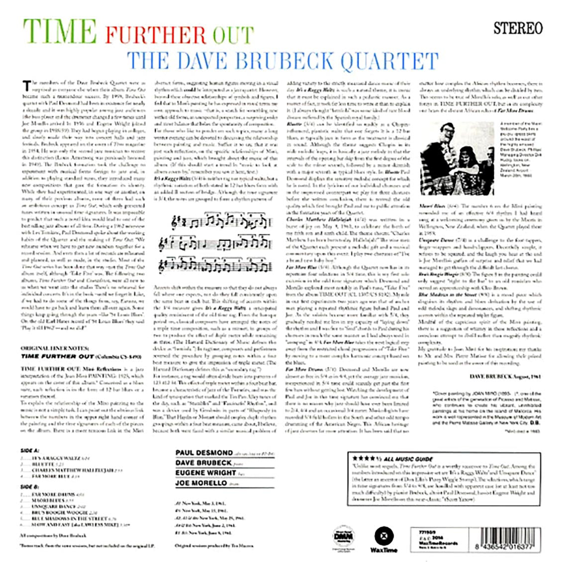 Dave Brubeck Quartet - Time Further Out (ltd. ed.) (180g) [New Vinyl Record LP]