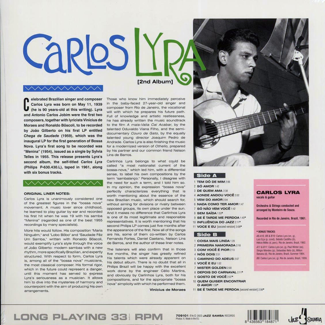 Carlos Lyra - Carlos Lyra (+8 bonus tracks) (ltd. ed.) (180g) [New Vinyl Record LP]
