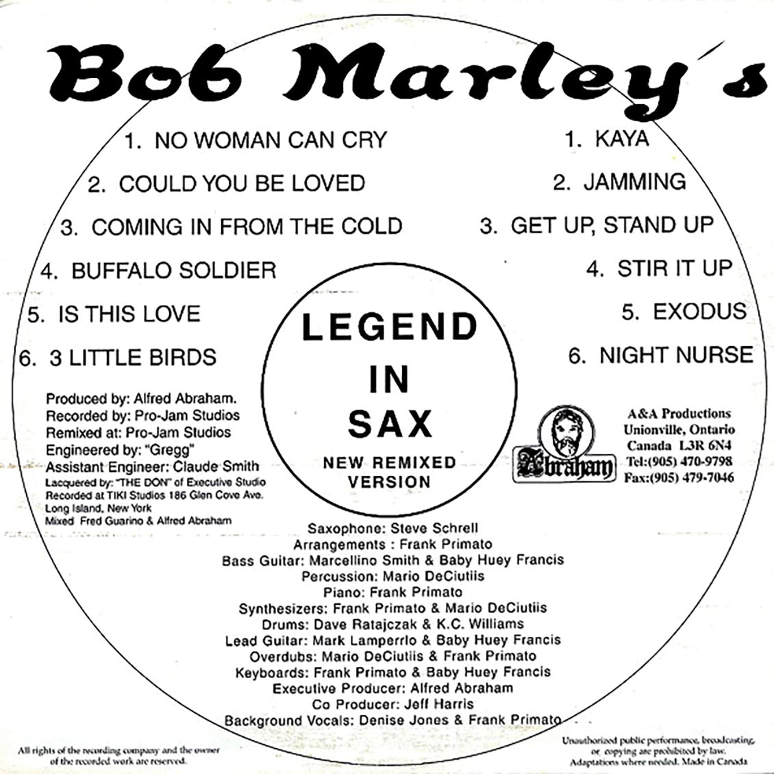 Bob Marley - Bob Marley's Legend In Sax [New]