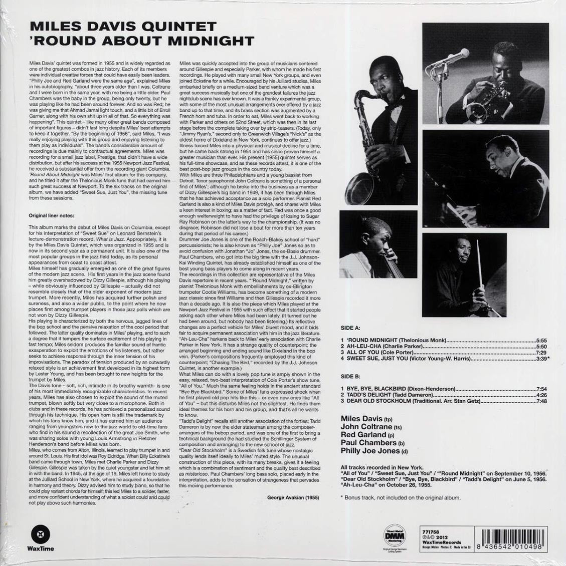 Miles Davis Quintet - Round About Midnight (180g) [New Vinyl Record LP]