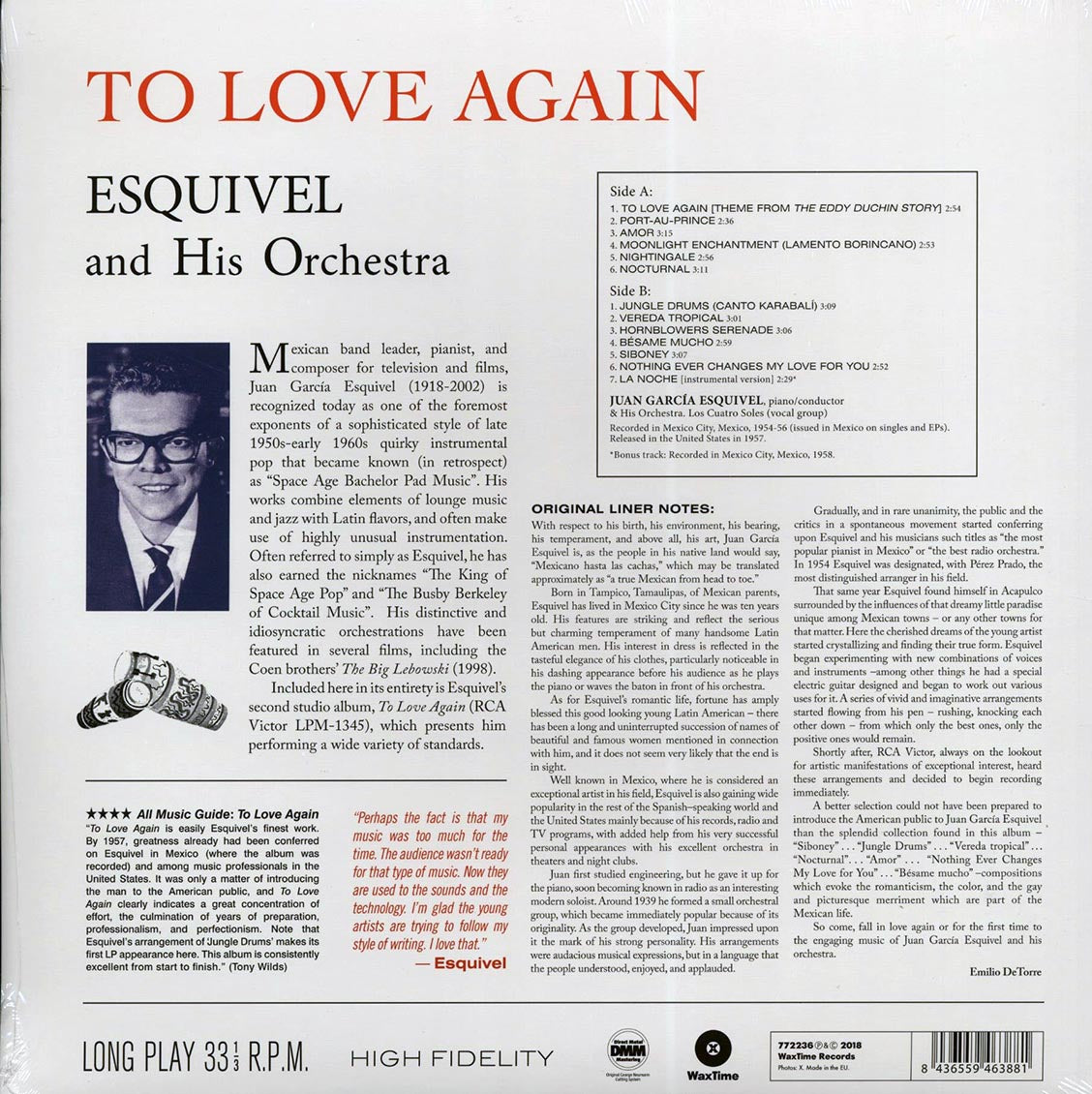 Esquivel & His Orchestra - To Love Again (DMM) (ltd. ed.) (180g) (High-Def VV) (remastered) [New Vinyl Record LP]
