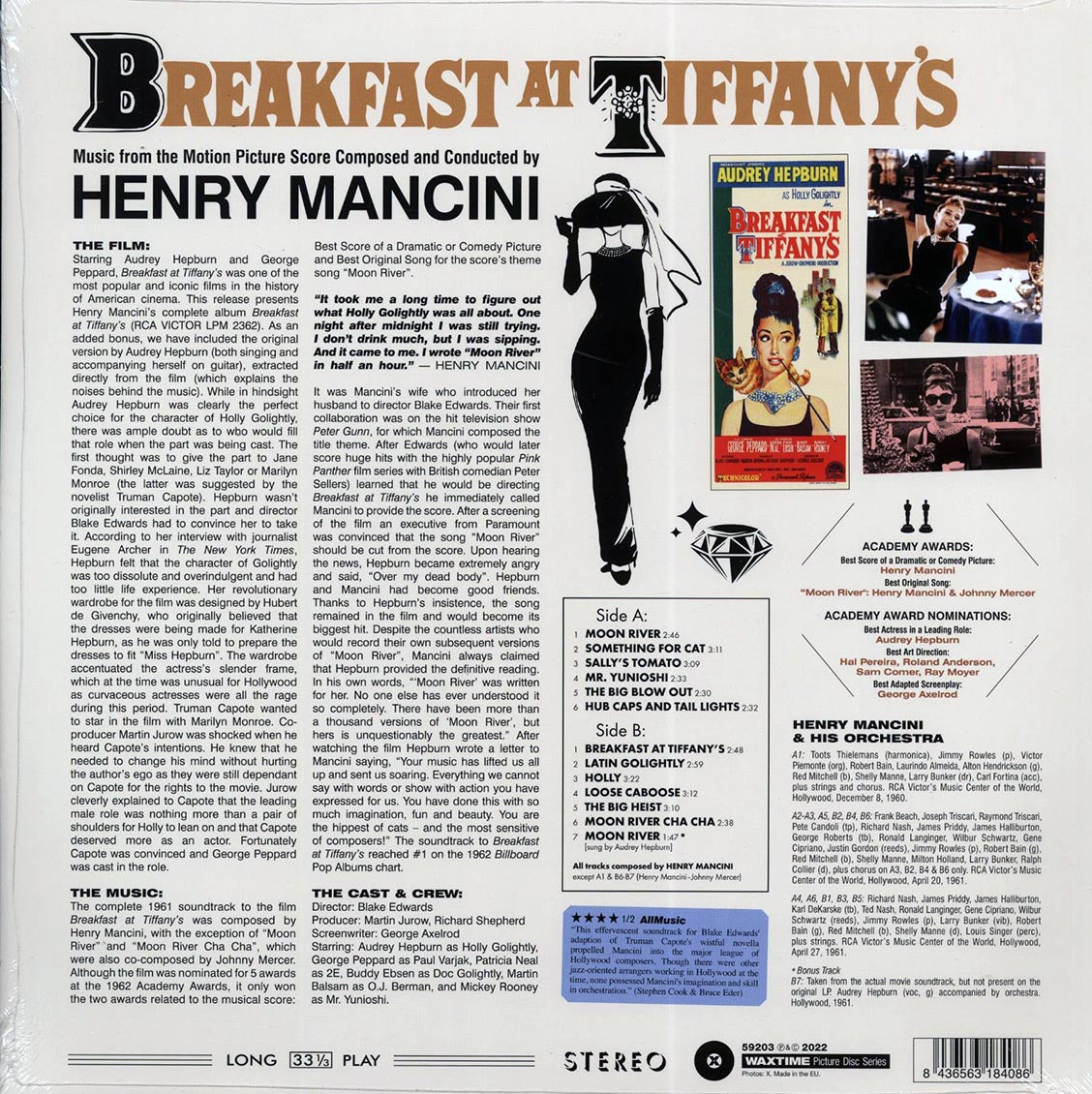 Henry Mancini - Breakfast At Tiffany's: Music From The Motion Picture Score (+ 2 bonus tracks) (ltd. ed.) (picture disc) [New Vinyl Record LP]