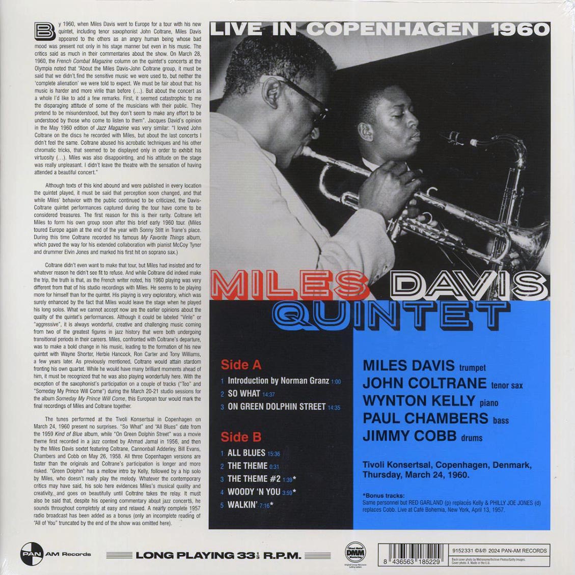 Miles Davis Quintet, John Coltrane - Live In Copenhagen 1960 (+3 bonus tracks) (ltd. ed.) (180g) [New Vinyl Record LP]