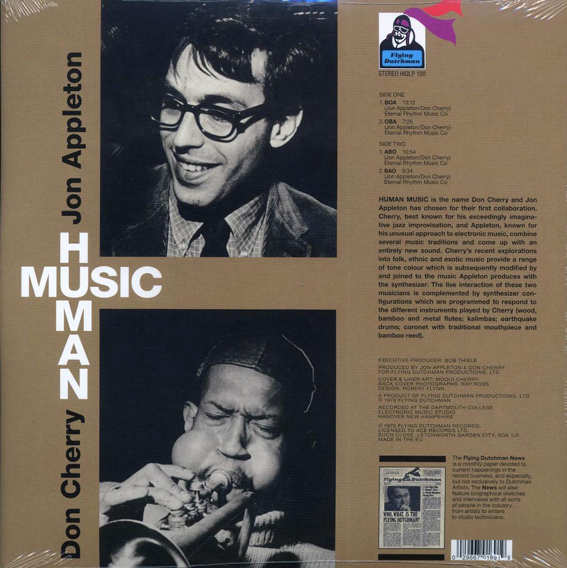 Jon Appleton, Don Cherry - Human Music [New Vinyl Record LP]