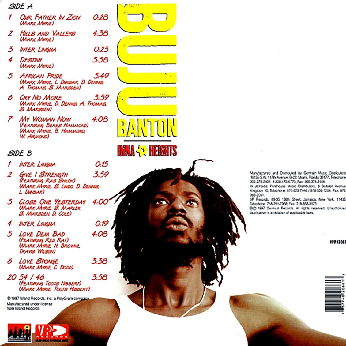 Buju Banton - Inna Heights [New Vinyl Record LP]