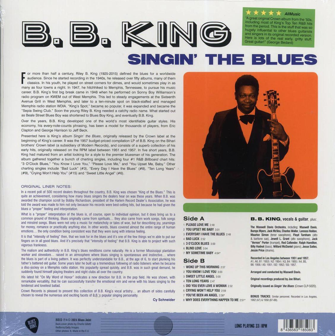 BB King - Singin' The Blues (+3 bonus tracks) (ltd. ed.) (180g) [New Vinyl Record LP]