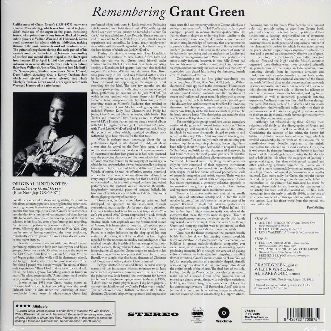 Grant Green - Remembering (180g) [New Vinyl Record LP]
