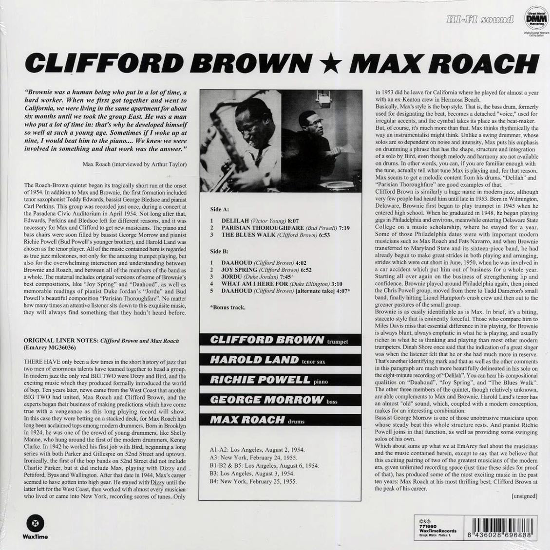 Clifford Brown, Max Roach - Clifford Brown & Max Roach (ltd. ed.) (180g) (remastered) [New Vinyl Record LP]