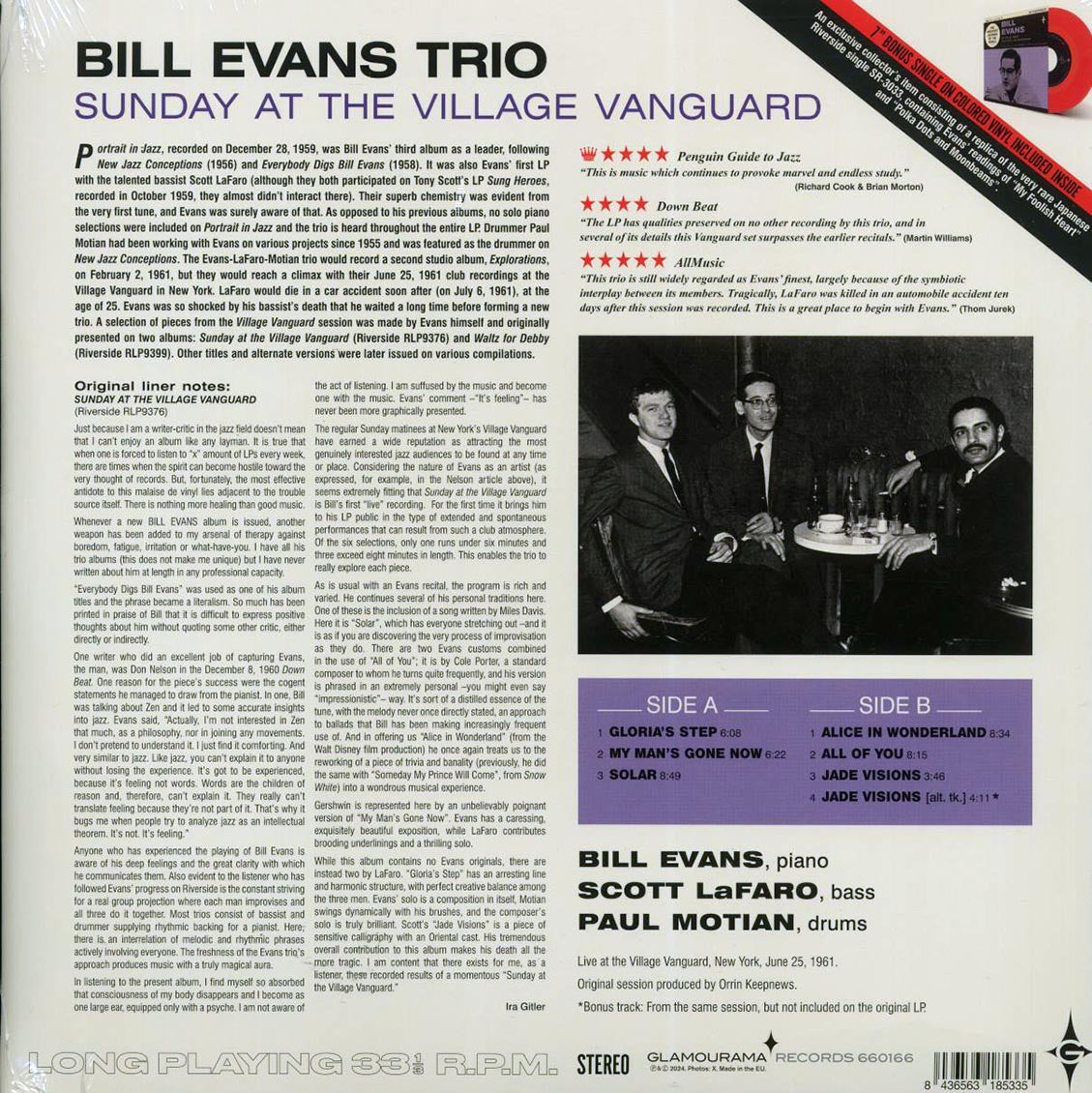 Bill Evans Trio - Sunday At The Village Vanguard (+bonus track) (ltd. ed.) (180g) (incl. 7") [New Vinyl Record LP]