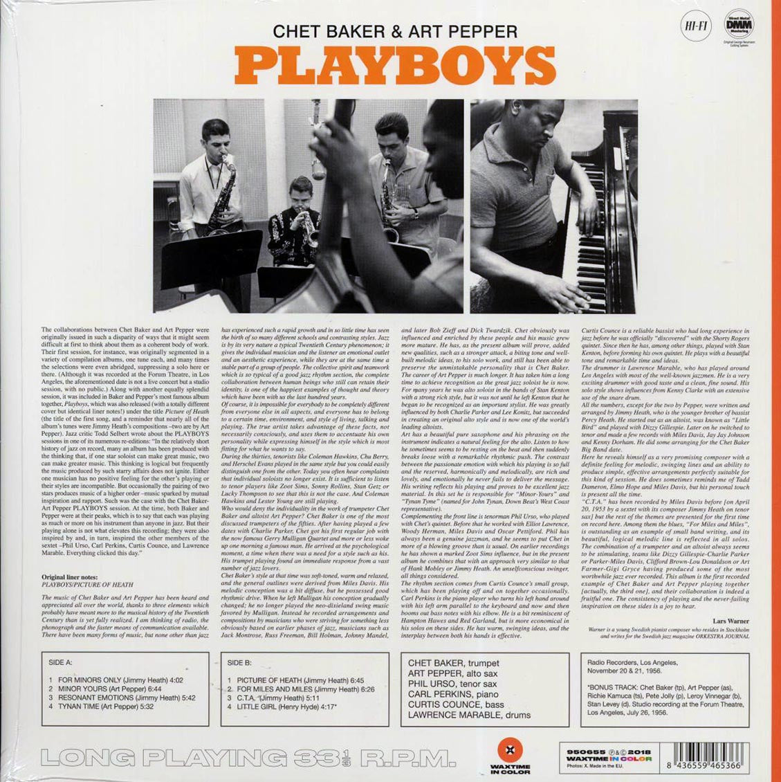 Chet Baker, Art Pepper - Playboys (+bonus track) (ltd. ed.) (180g) (orange vinyl) [New Vinyl Record LP]