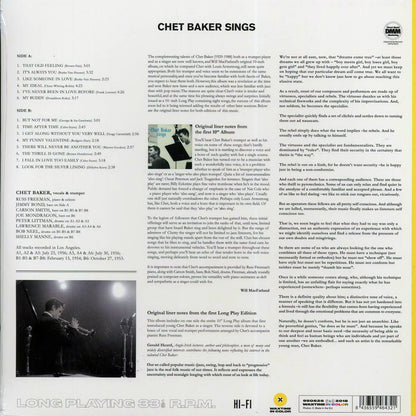 Chet Baker - Sings (ltd. ed.) (180g) (yellow vinyl) [New Vinyl Record LP]