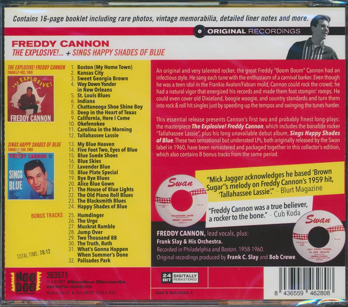 Freddy Cannon - The Explosive! + Sings Happy Shades Of Blue (2 albums on 1 CD) (32 tracks) (incl. 16-page booklet) (24-bit mastering) (remastered) [New CD]