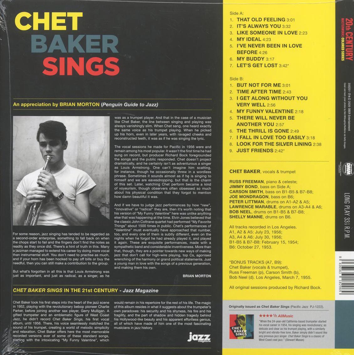 Chet Baker - Sings (+2 bonus tracks) (ltd. ed.) (180g) (yellow vinyl) [New Vinyl Record LP]