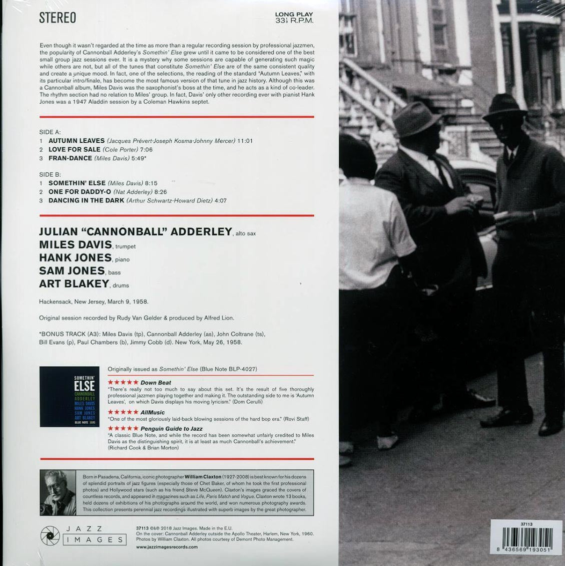 Cannonball Adderley, Miles Davis - Somethin' Else (+bonus track) (ltd. ed.) (180g) [New Vinyl Record LP]