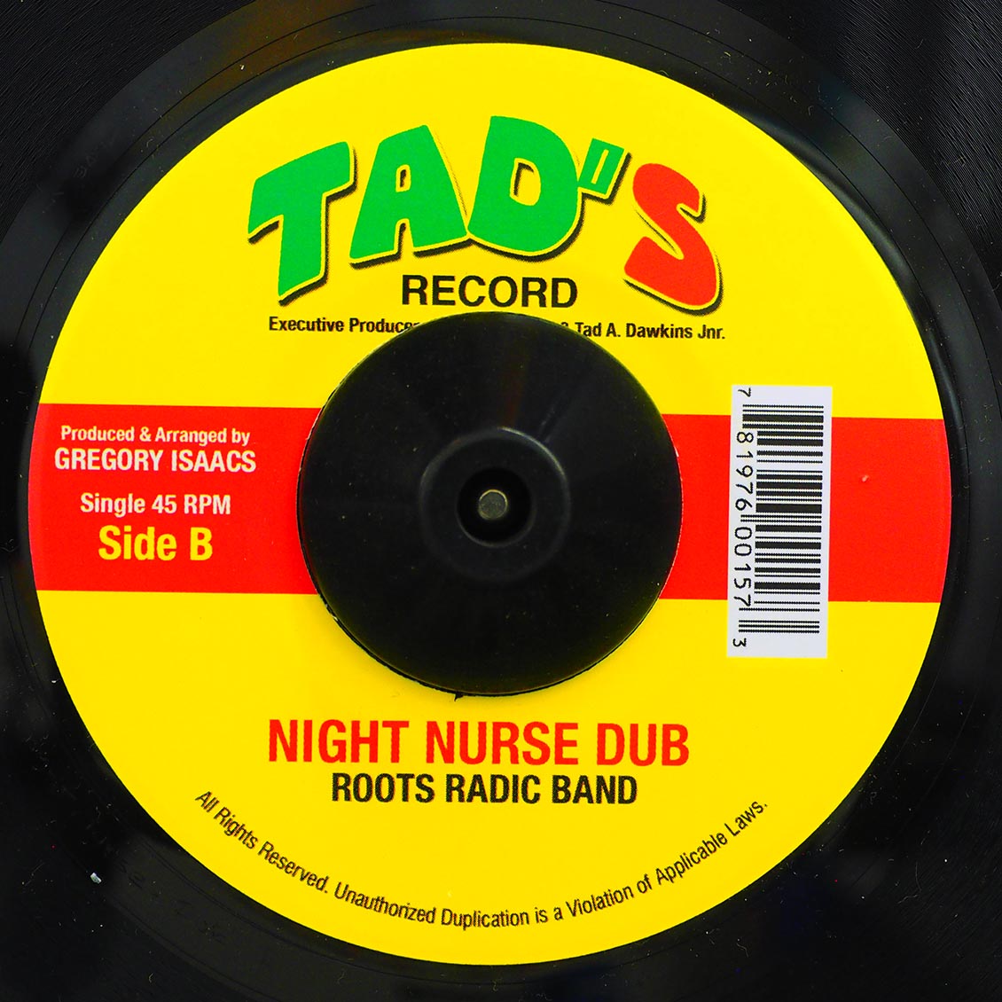 Gregory Isaacs - Night Nurse  /  Roots Radics - Version (rhythm: "Night Nurse") (US press) [New Vinyl Record 7" Single]