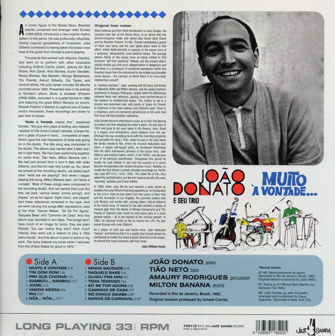 Joao Donato, Seu Trio - Muito a Vontade  (+4 bonus tracks) (ltd. ed.) (180g) [New Vinyl Record LP]
