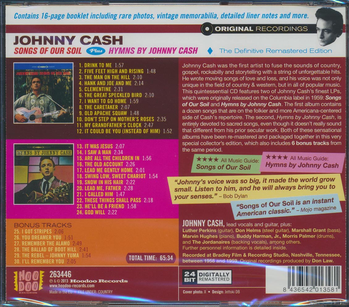 Johnny Cash - Songs Of Our Soil + Hymns By Johnny Cash [New] [New CD]