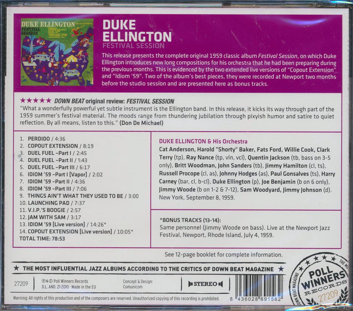 Duke Ellington - Festival Session [New] [New CD]