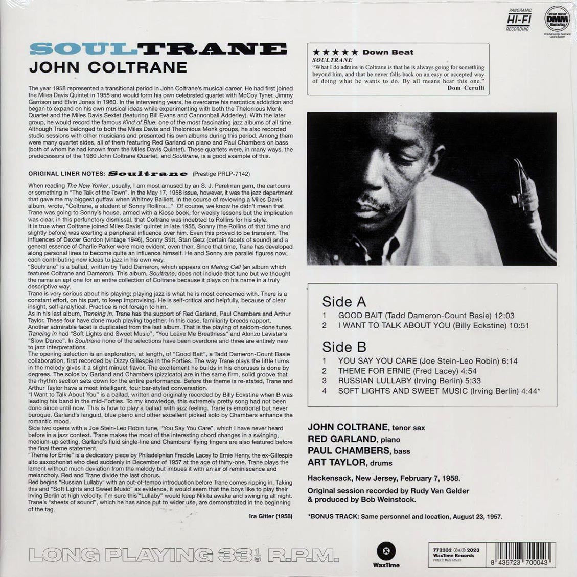 John Coltrane - Soultrane (+bonus track) (ltd. ed.) (180g) [New Vinyl Record LP]
