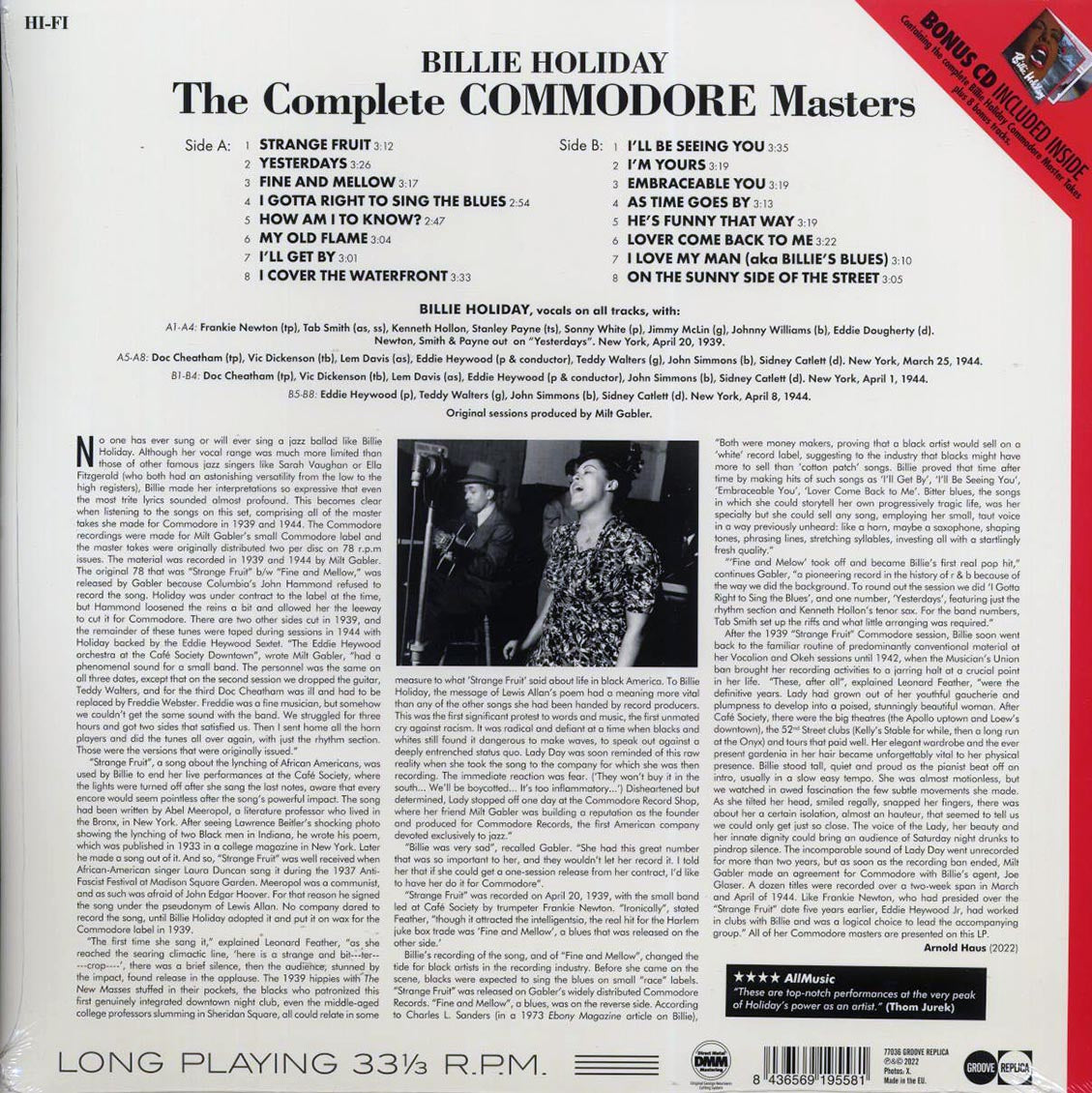 Billie Holiday - The Complete Commodore Masters (+8 bonus tracks) (ltd. ed.) (180g) (incl. CD) [New Vinyl Record LP]