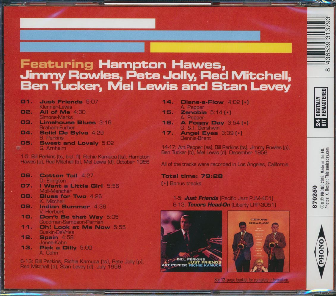 Bill Perkins - Just Friends + Tenors Head-On (2 albums on 1 CD) (+4 bonus tracks) (incl. 12-page booklet) (remastered) (24-bit mastering) [New CD]