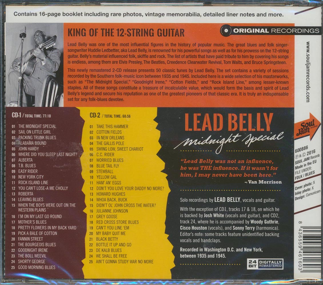 Leadbelly - Midnight Special (2xCD) (incl. large booklet) (remastered) [New CD]