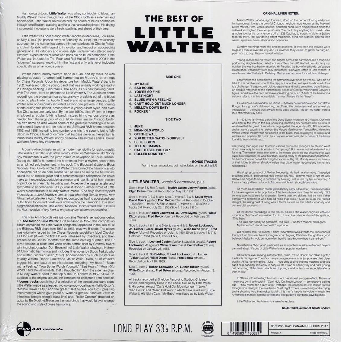 Little Walter - The Best Of Little Walter (+4 bonus tracks) (ltd. ed.) (180g) (remastered) [New Vinyl Record LP]