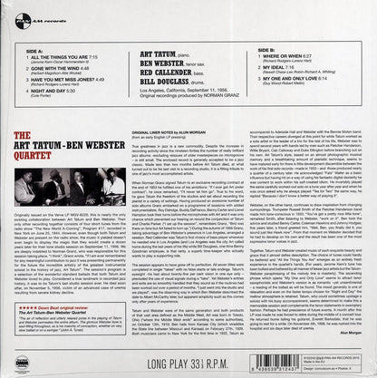 Art Tatum & Ben Webster Quartet - Art Tatum & Ben Webster Quartet (ltd. ed.) (180g) [New Vinyl Record LP]