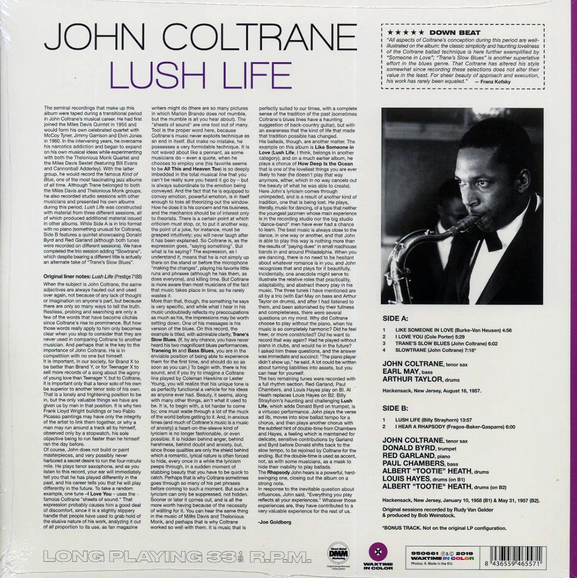 John Coltrane - Lush Life (+bonus track) (ltd. ed.) (180g) (purple vinyl) [New Vinyl Record LP]