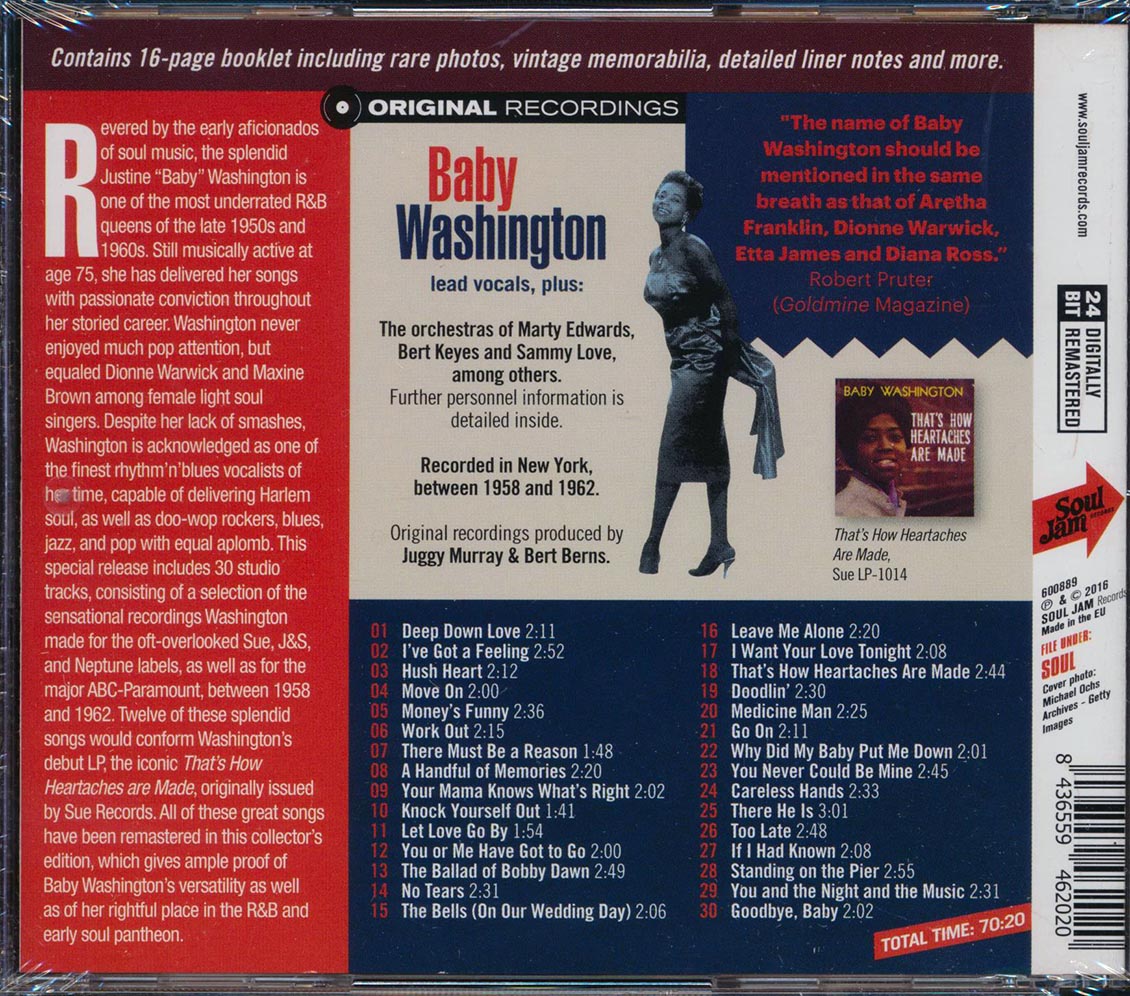 Baby Washington - That's How Heartaches Are Made: 1958-1962 Recordings (30 tracks) (+18 bonus tracks) (incl. 16-page booklet) (24-bit mastering) (remastered) [New CD]