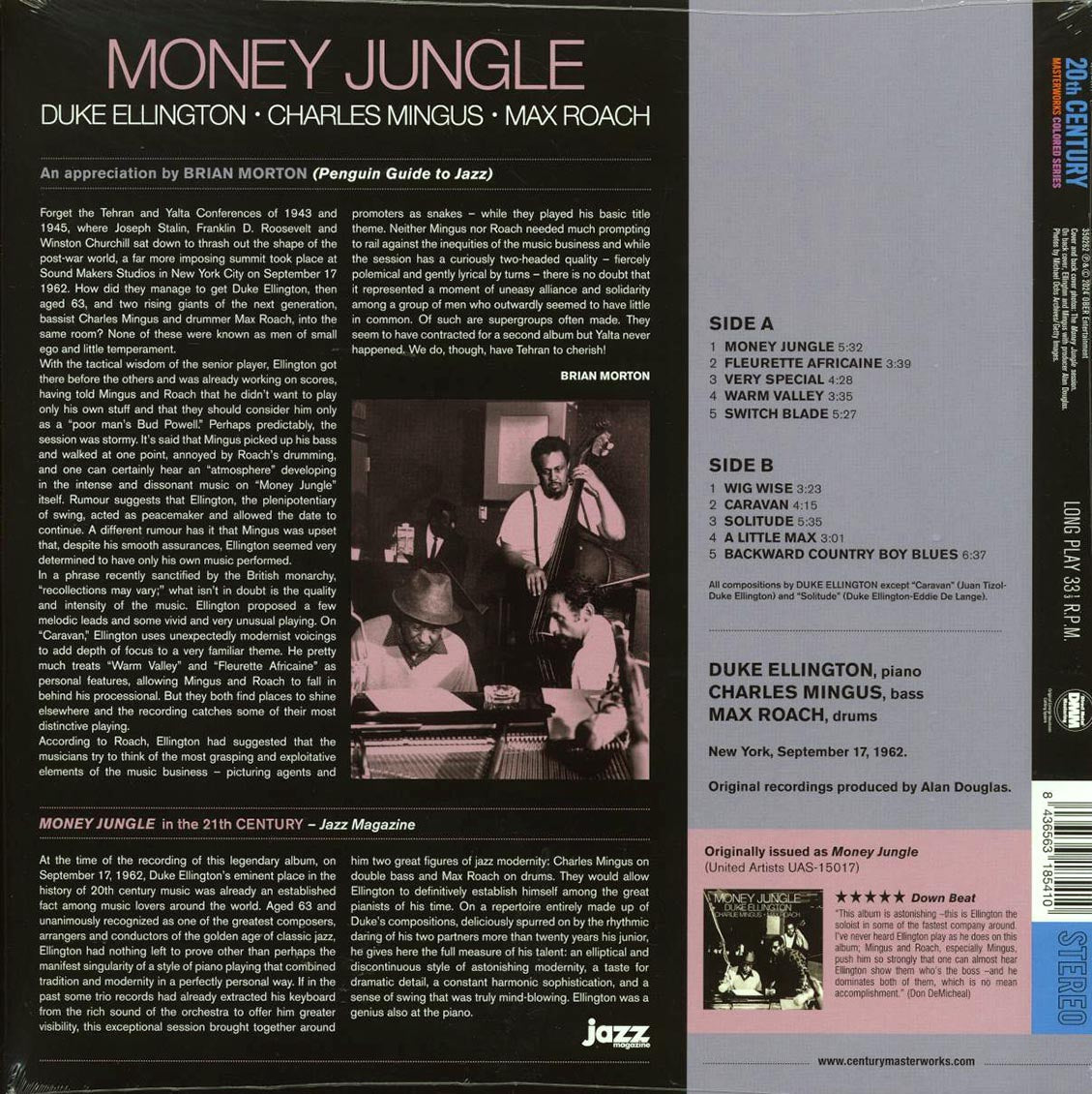Duke Ellington, Charles Mingus, Max Roach - Money Jungle (ltd. ed.) (180g) (blue vinyl) [New Vinyl Record LP]