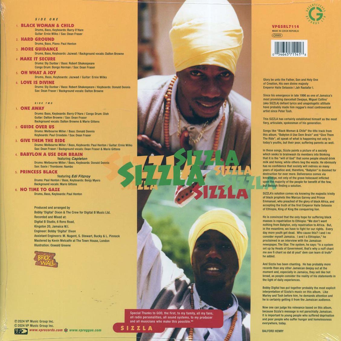 Sizzla - Black Woman And Child (ltd. ed.) (green vinyl) [New Vinyl Record LP]