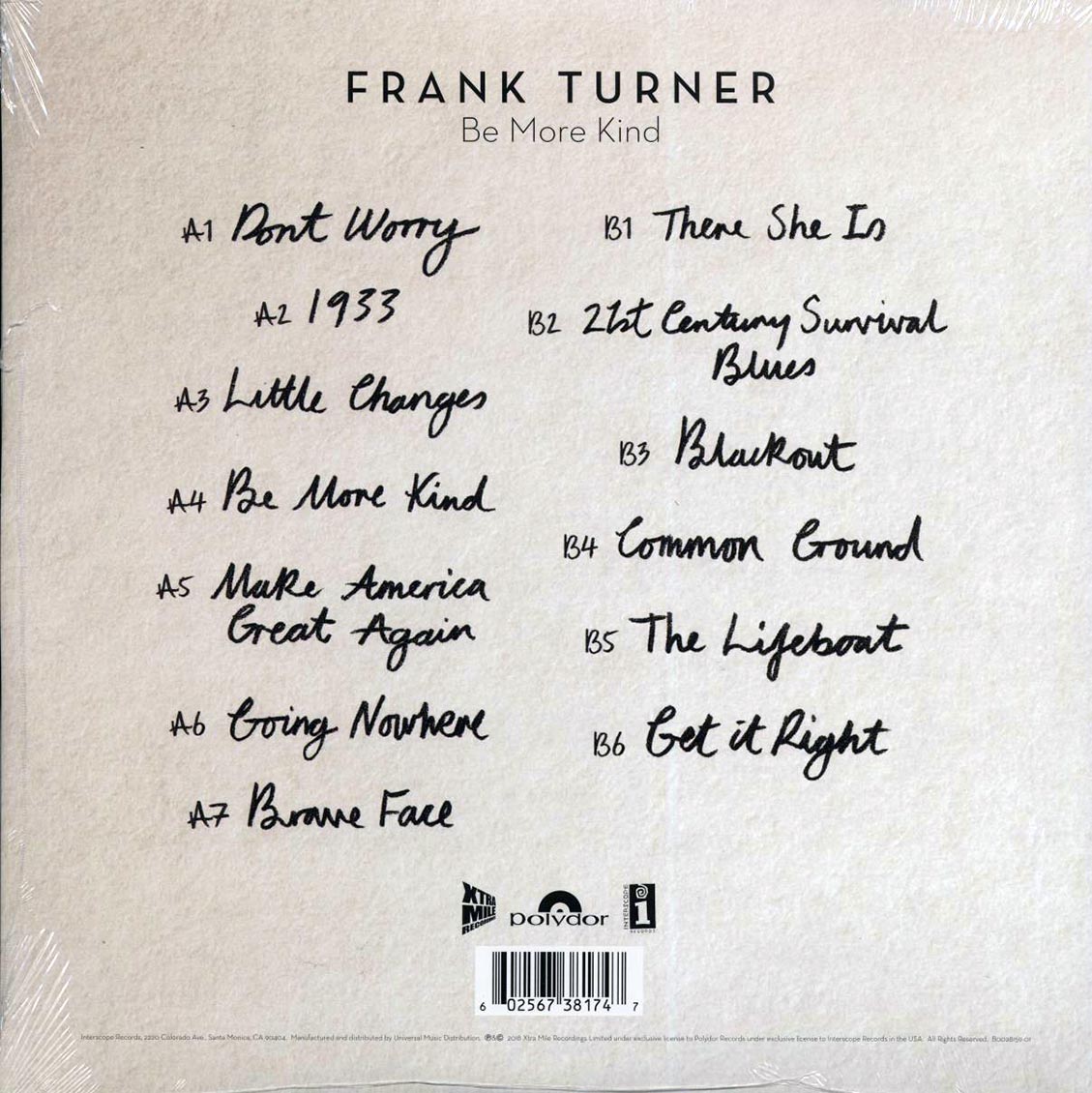 Frank Turner - Be More Kind (180g) [New Vinyl LP]