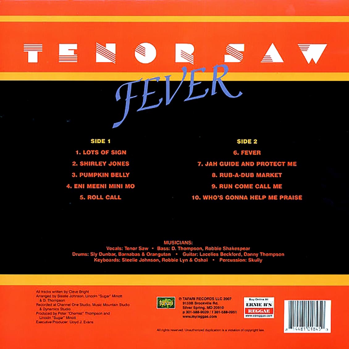 Tenor Saw - Fever [New Vinyl Record LP]