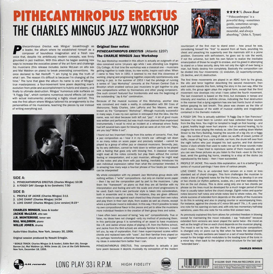 Charles Mingus - Pithecanthropus Erectus (+bonus track) (ltd. ed.) (180g) (remastered) [New Vinyl Record LP]