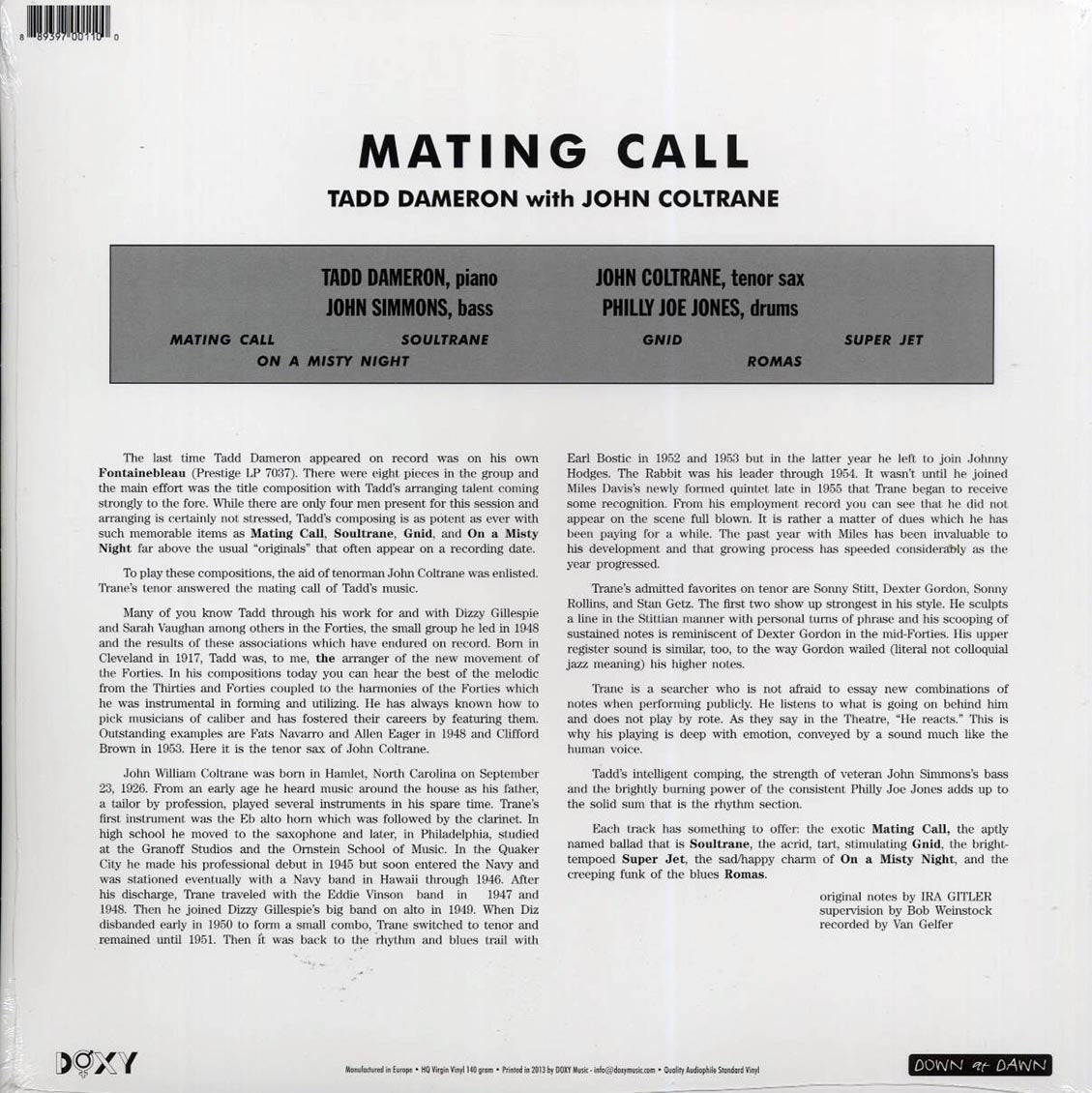 John Coltrane, Tadd Dameron - Mating Call [New Vinyl Record LP]