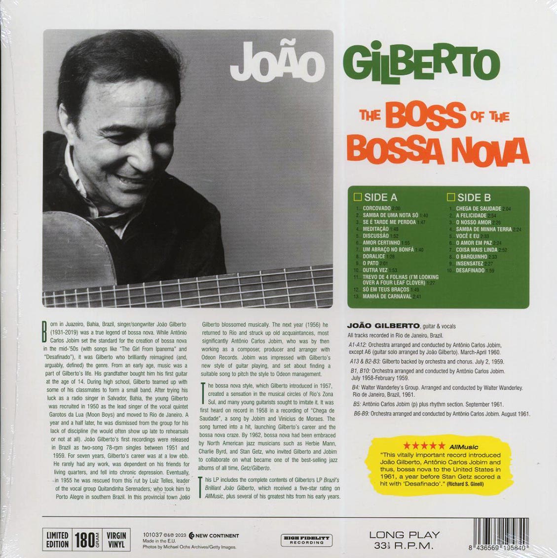 Joao Gilberto - The Boss Of The Bossa Nova (23 tracks) (ltd. ed.) (180g) [New Vinyl Record LP]