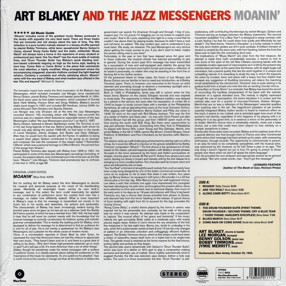 Art Blakey & The Jazz Messengers - Moanin' (ltd. ed.) (180g) [B] [New Vinyl Record LP]