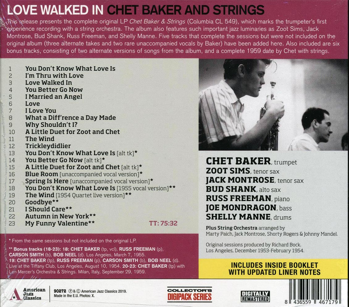 Chet Baker - Love Walked In [New] [New CD]