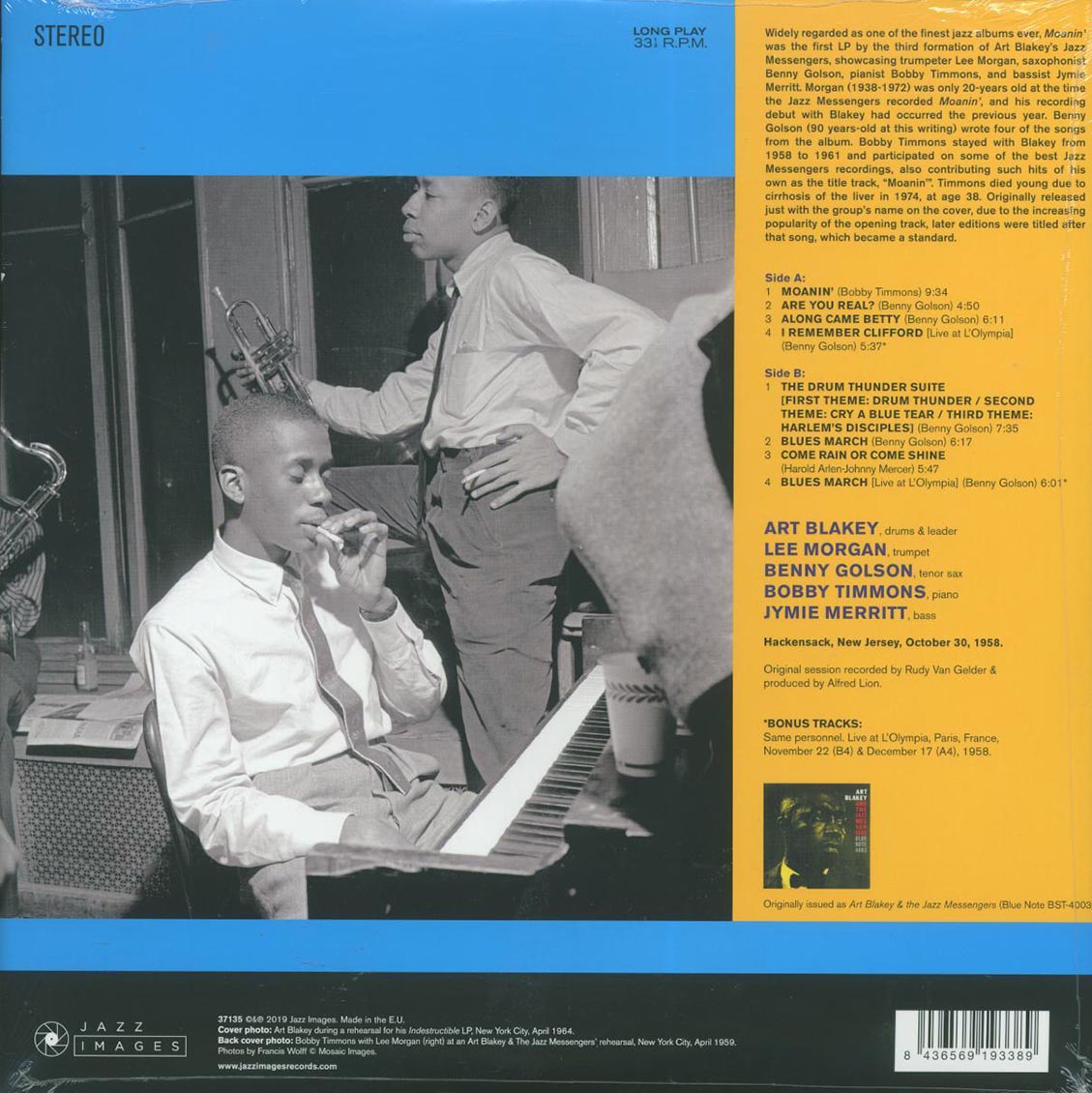Art Blakey & The Jazz Messengers - Moanin’ (+2 bonus tracks) (ltd. ed.) (180g) [New Vinyl Record LP]