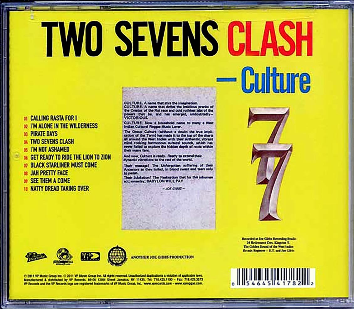 Culture - Two Sevens Clash [New CD]