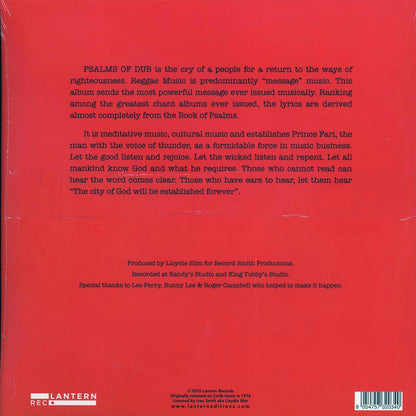 Prince Far I - Psalms For I [New Vinyl Record LP]