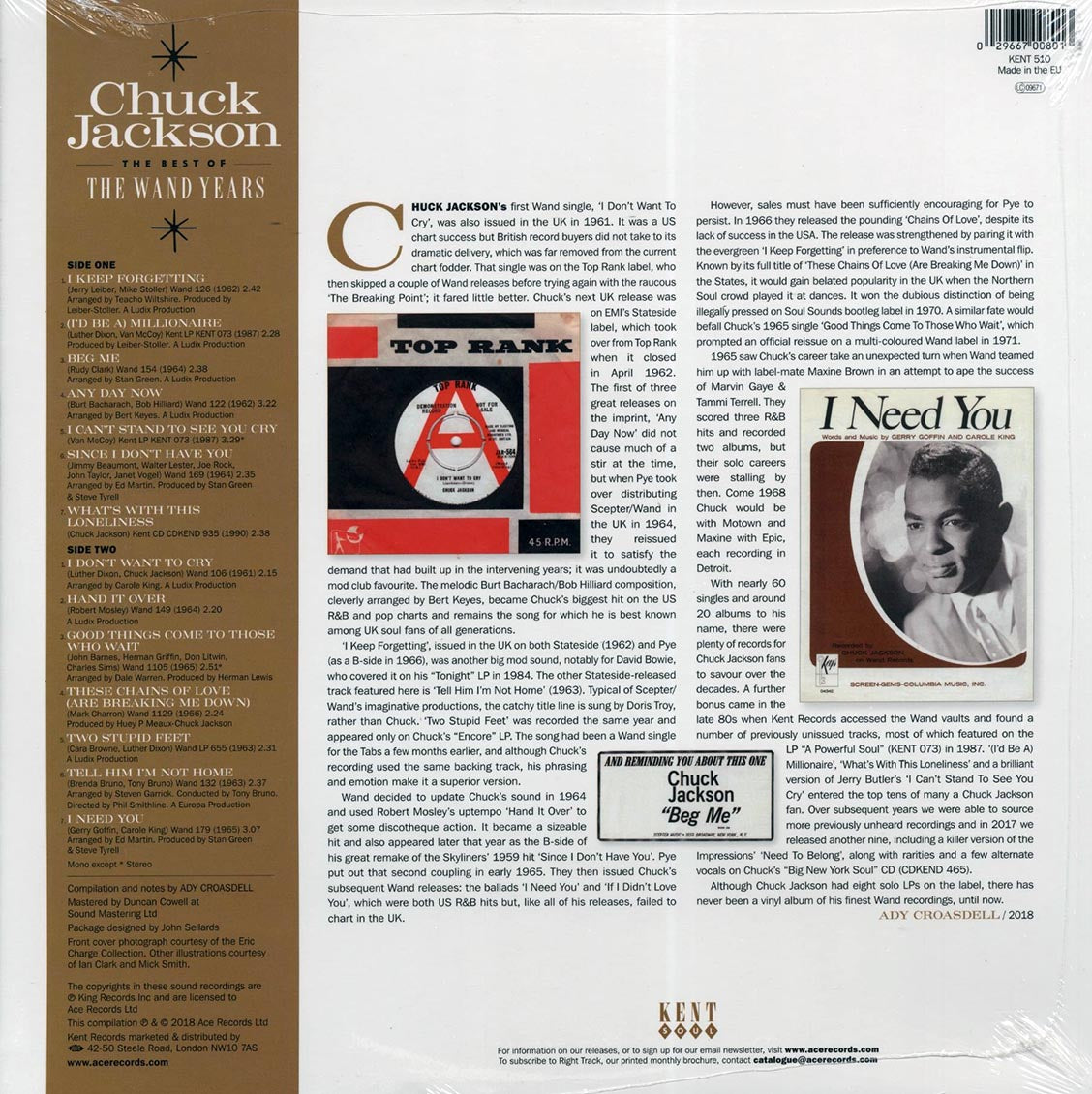 Chuck Jackson - The Best Of The Wand Years [New]
