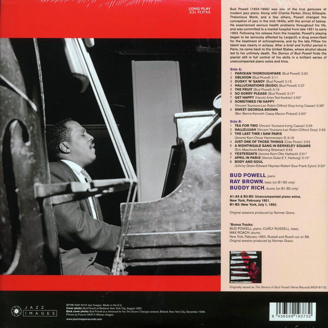 Bud Powell - The Genius Of Bud Powell (+7 bonus tracks) (ltd. ed.) (180g) [New Vinyl Record LP]